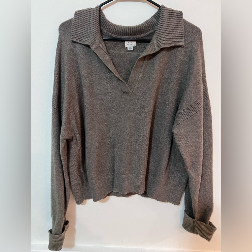 A New Day | collared v-neck cuff sleeve sweater womens size xlarge